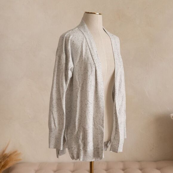 Avenue Gray Speckled Open Front Sweater size 14/16 - Picture 1 of 13